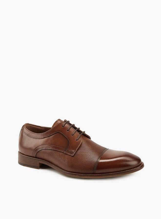 DUCHINI Men's Textured Lace-Up Derby Shoes - Image 1