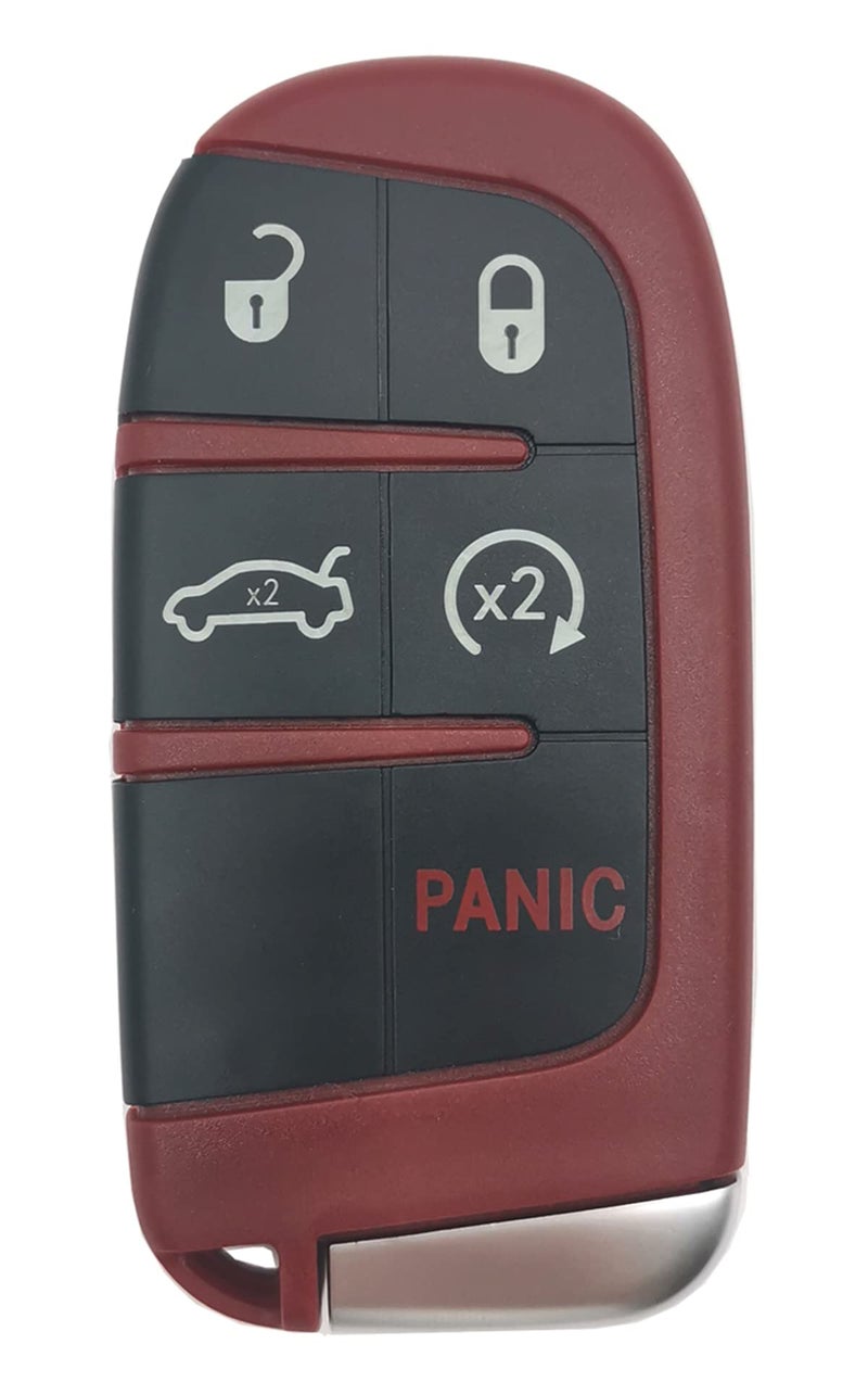 Replacement Key Fob Cover fit for Jeep Grand Cherokee Dodge Challenger Charger Dart Durango Journey Chrysler 300 Keyless Entry Remote Control Car Key Fob Case Housing 1