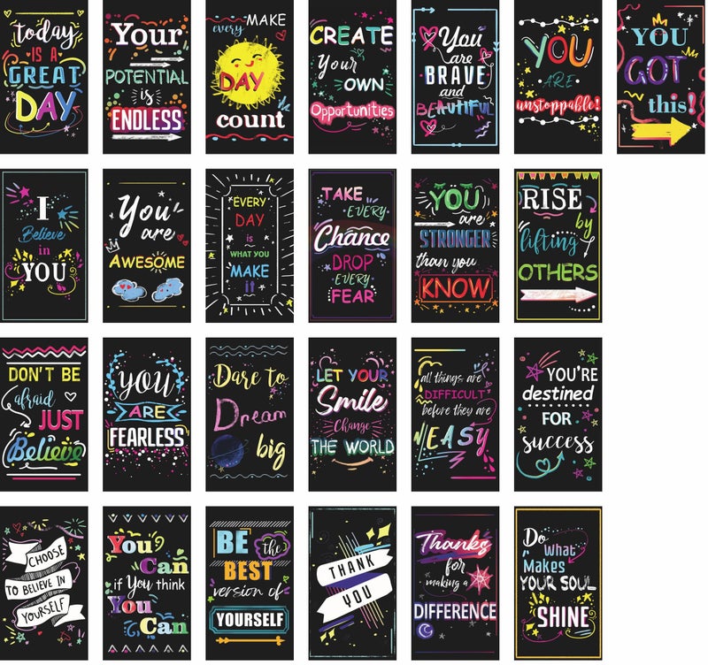 Iconikal Inspirational Sayings  Encouragements Magnets 2 x 35Inch 50Pack