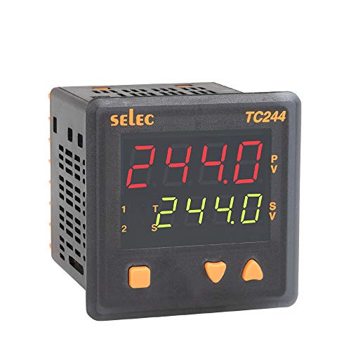 SELEC 3+3 digits 7 segnent LED dual display, dual set point temperature controller size : 72 x 72 mm - Image 1