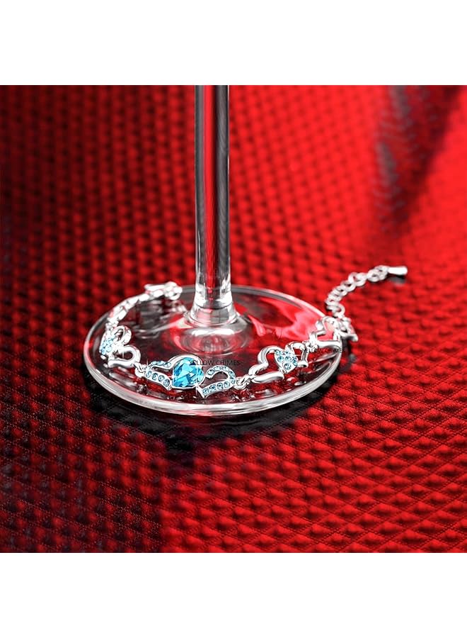 تشيميز أصفر سوار على شكل قلب من الكريستال للنساء - Image 4