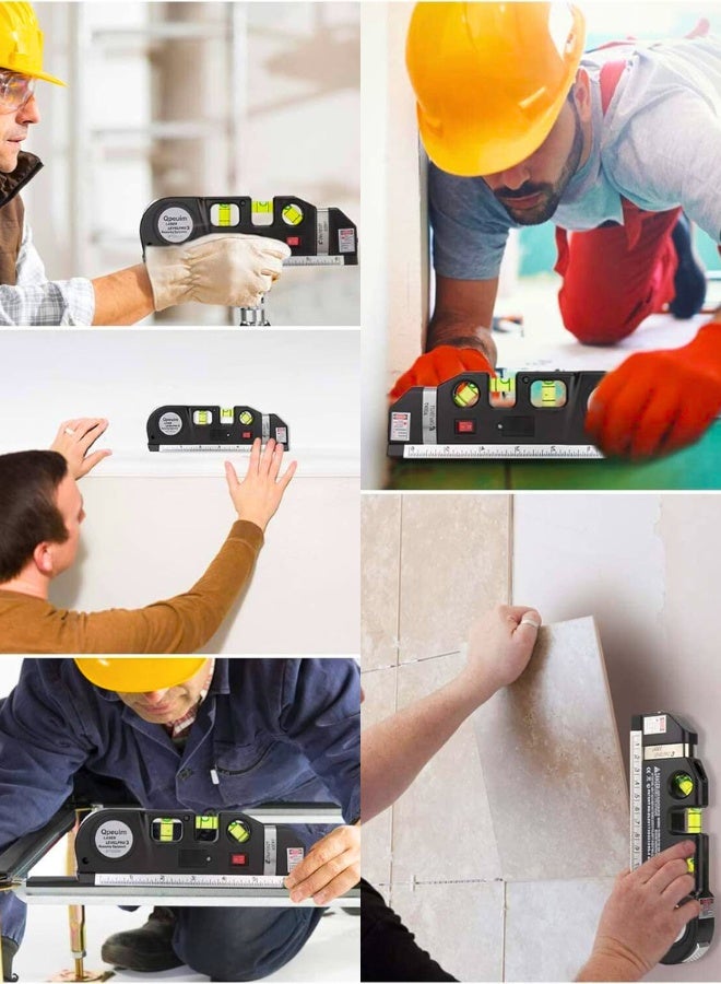 Laser Level Tool, Multipurpose Laser Level Kit Standard Cross Line Laser level Laser Line leveler Beam Tool with Measure Tape Ruler Adjusted Metric Rulersr - Image 3