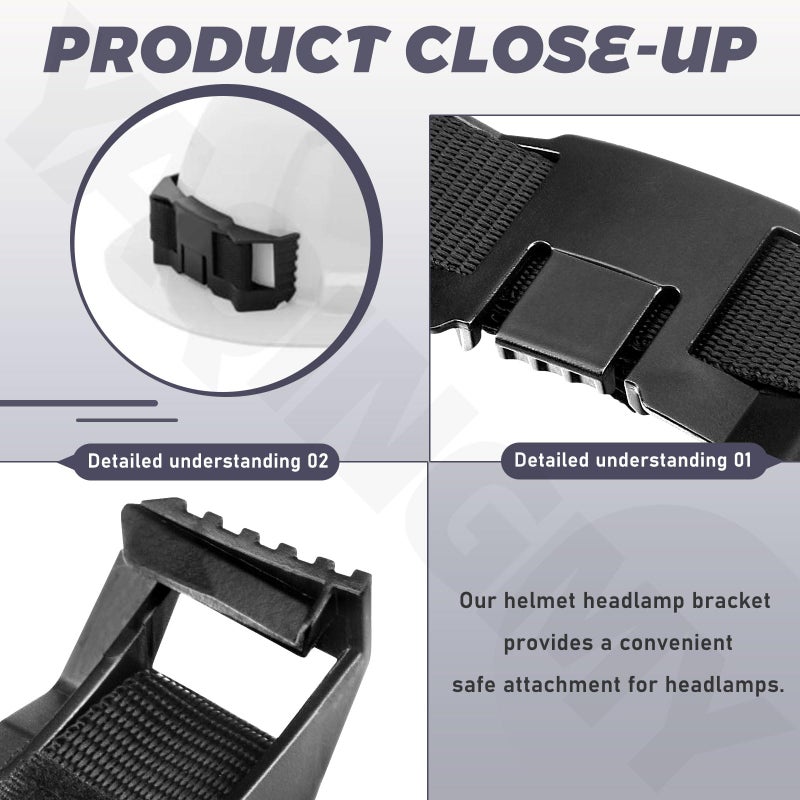 YAQINGMY 48-73-1090 Hard Hat Headlamp Mount Compatible with B-OLT Hard Hats, Fits for Most Headlamps, Includ Webbing (1) - Image 4