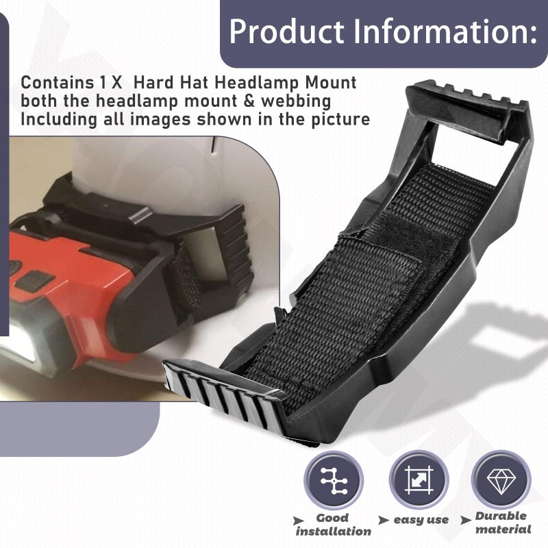 YAQINGMY 48-73-1090 Hard Hat Headlamp Mount Compatible with B-OLT Hard Hats, Fits for Most Headlamps, Includ Webbing (1) - Image 5