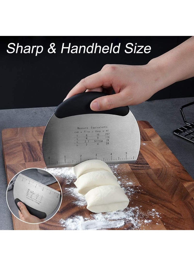 Ramkuwar with device of R Ramkuwar with Device of R Bench Scraper Chopper Stainless Steel Dough Scraper Pastry Cutter Chopper with Measurements  - Image 4