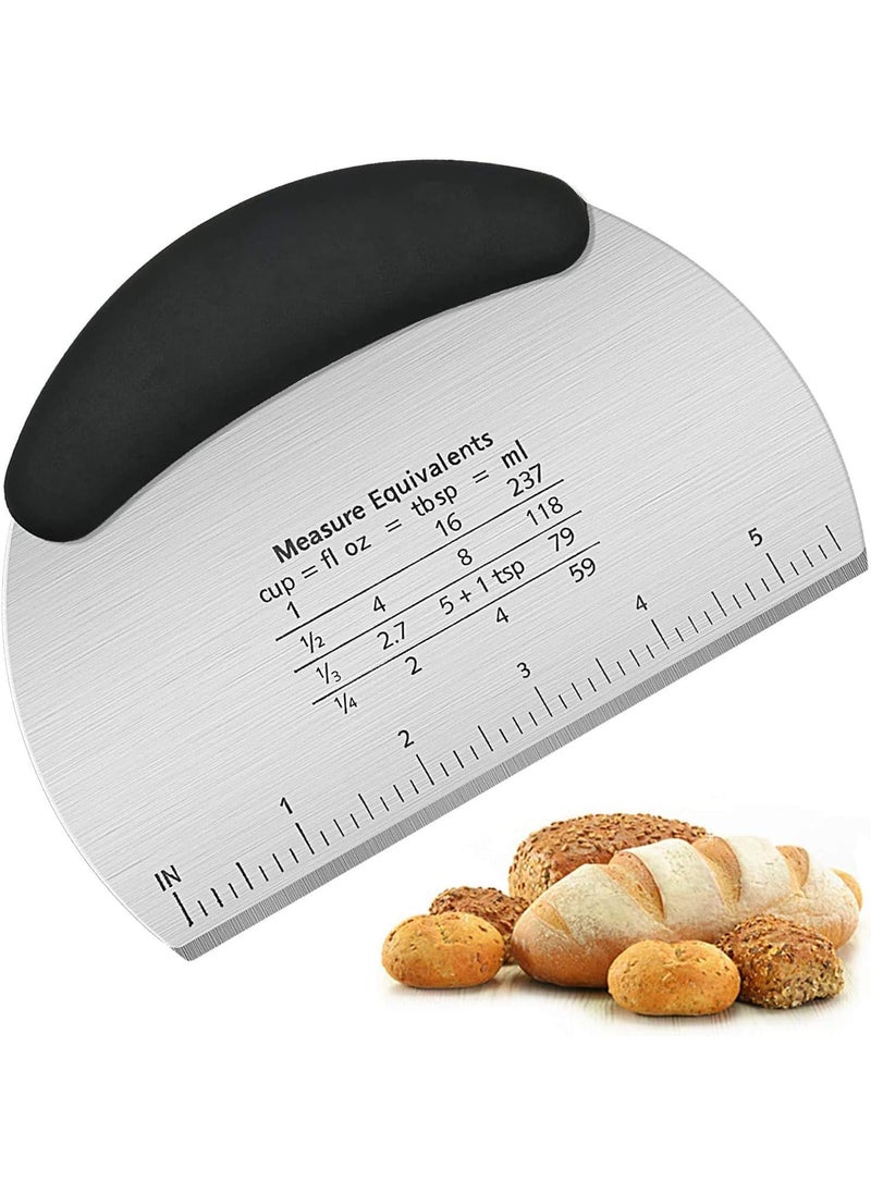 Ramkuwar with device of R Ramkuwar with Device of R Bench Scraper Chopper Stainless Steel Dough Scraper Pastry Cutter Chopper with Measurements  - Image 1