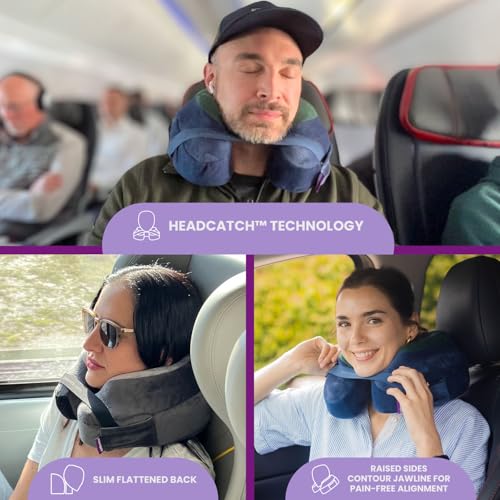 Cabeau Softest Neck Pillow Ever for Travel – Evolution Earth Deluxe – 360° Head, Neck and Chin Support for Sleeping – Sustainable Memory Foam - Buttery Soft Fabric with Compact Carrying Case (Water) - Image 2