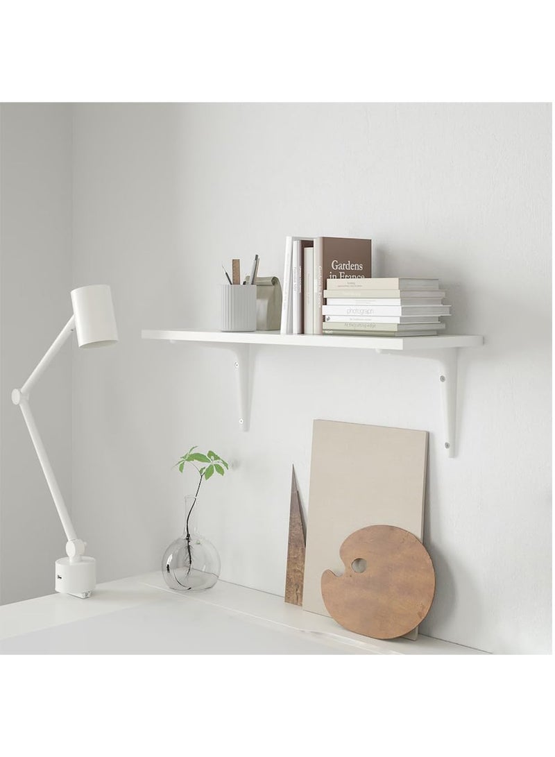 VITION Wall Mounted Shelf, Wood Display Unit Storage Organizer for Living Room Bedroom Bathroom Office Kitchen 59x20cm - White - Image 2