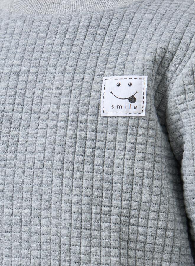 ستايلي سويت شيرت وافل سادة محبوك - Image 3