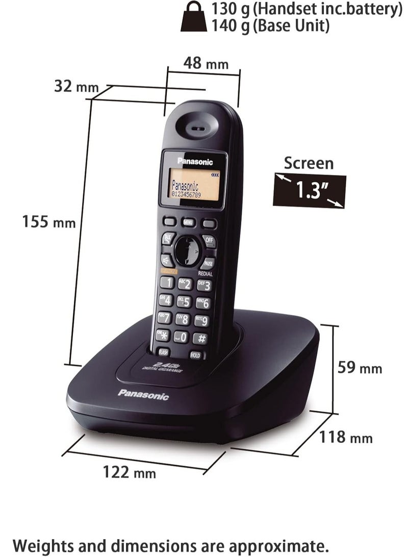باناسونيك هاتف أرضي رقمي لاسلكي KX-TG3611 (أسود) - Image 4
