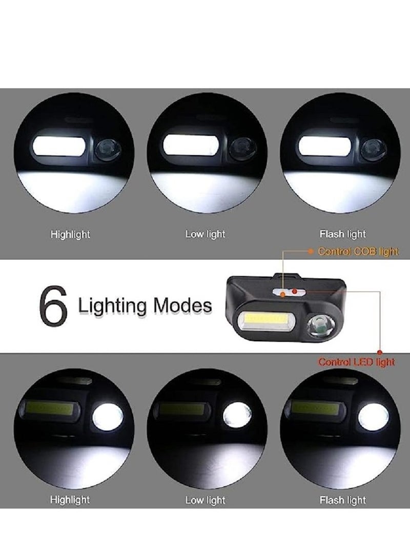 Mini  LED Headlight Headlamp Head Lamp Flashlight USB Rechargeable  Torch Camping Hiking - Image 4