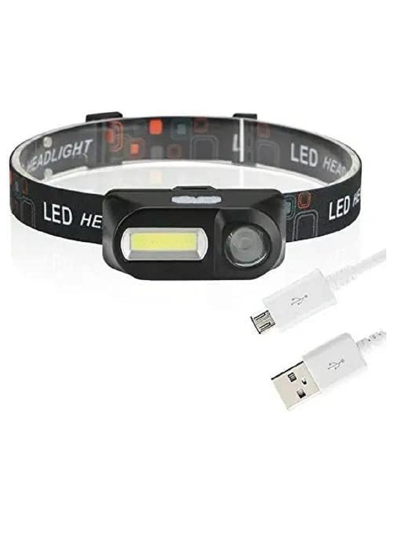Mini  LED Headlight Headlamp Head Lamp Flashlight USB Rechargeable  Torch Camping Hiking - Image 1