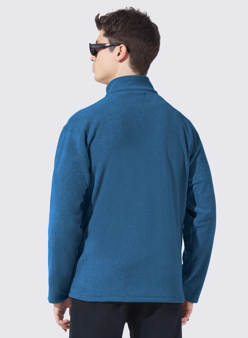 Maniac Maniac Mens Solid Chest Pocket Fullsleeve Teal Blue Loopnet Slim fit Jacket