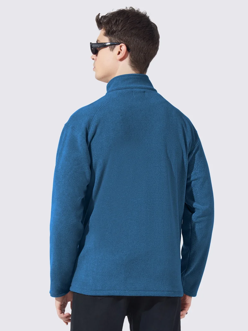 Maniac Maniac Mens Solid Chest Pocket Fullsleeve Teal Blue Loopnet Slim fit Jacket