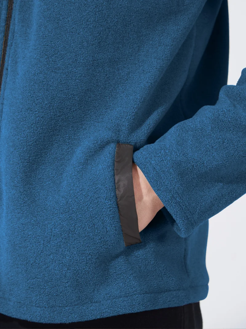 Maniac Maniac Mens Solid Chest Pocket Fullsleeve Teal Blue Loopnet Slim fit Jacket