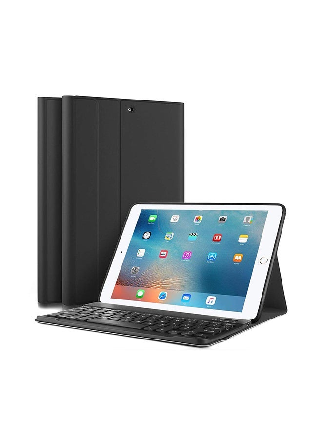 NIBEMINENT Protective Case Cover With Bluetooth Keyboard For Apple iPad Black  - Image 1