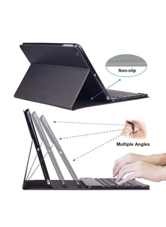 NIBEMINENT Protective Case Cover With Bluetooth Keyboard For Apple iPad Black  - Image 4