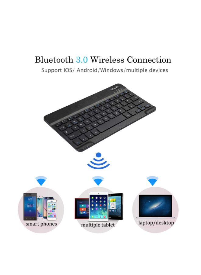 NIBEMINENT Protective Case Cover With Bluetooth Keyboard For Apple iPad Black  - Image 3