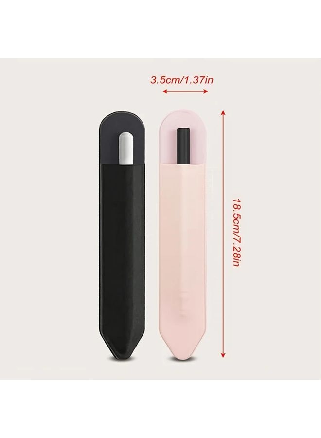 Black Tablet Stylus Pouch Protective Case Slim Portable Self Adhesive Storage Pen Sleeve - Image 5