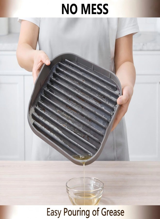 Jillmo Microwave Bacon Cooker Tray, Premium Silicone Bacon Rack with Grease Draining Design for Crispier Microwave Bacon, Dishwasher Safe & BPA-Free, Grey - Image 4