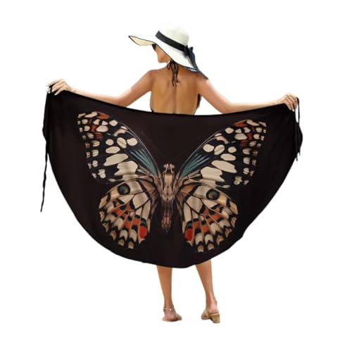 PALAY® Beach Wear Dress for Women Butterfly Print Beach Dress Swimming Suit Waterproof Adjustable Straps Cover Up Sarongs Bikini Set Lightweight Swimsuit Vacation Outfits for Women - Image 1