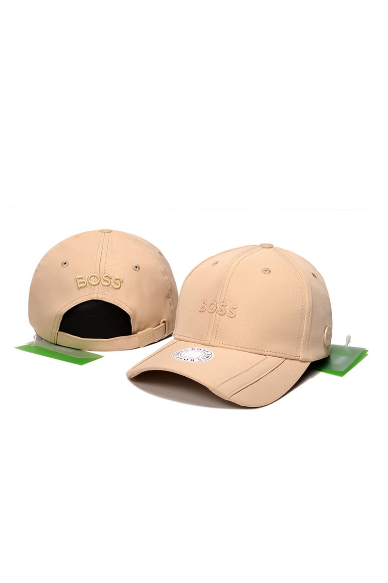 BOSS Beige Cap with Tonal Embroidered Logo & Brand Accents
