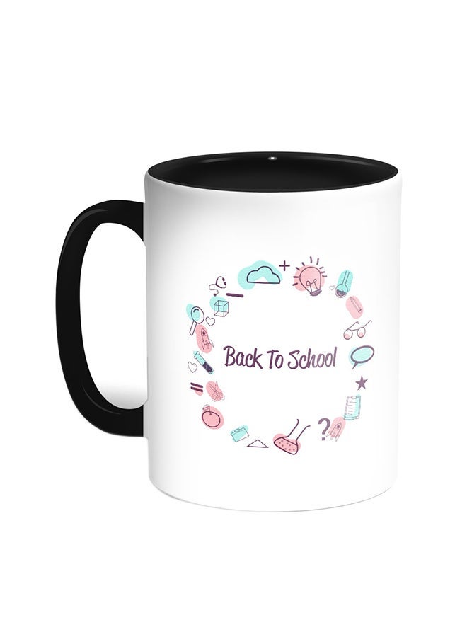 RYN Back To School Printed Coffee Mug Black/White 11ounce