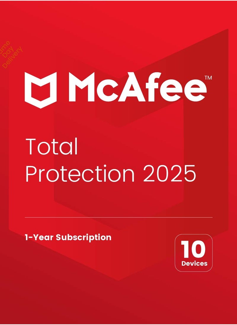 McAfee McAfee Total Protection | 10 Devices 1 Year | 2025 | Digital License | Same Day Delivery 