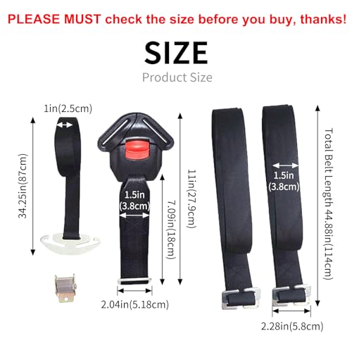 Feiteplus Universal Baby Highchair Stroller Pushchair 5pt 5 Point Harness with Locking Buckle Adjustable Straps - Image 4