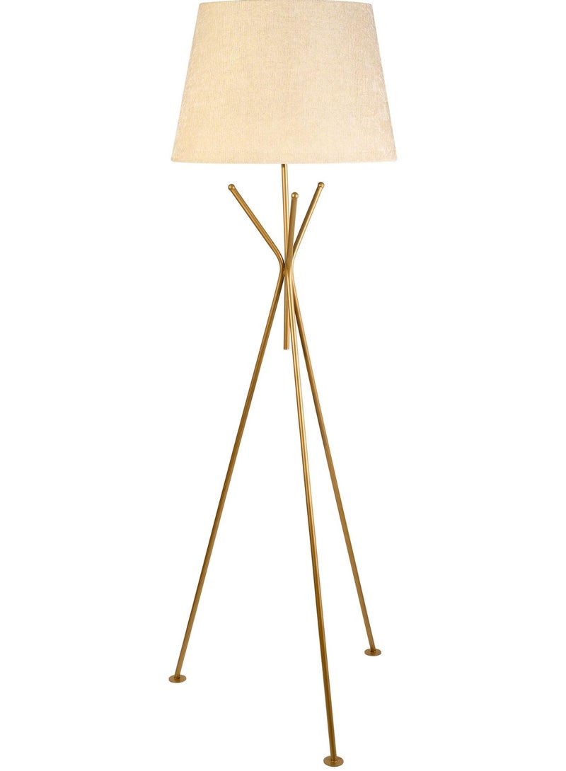 الروضة للإضاءة مودرن لمبادير - مصباح أرضي معدني عالي الجودة عصري وأنيق - | اللون: دهبى × بيج | المقاس: 150x40x40 سم - Image 1