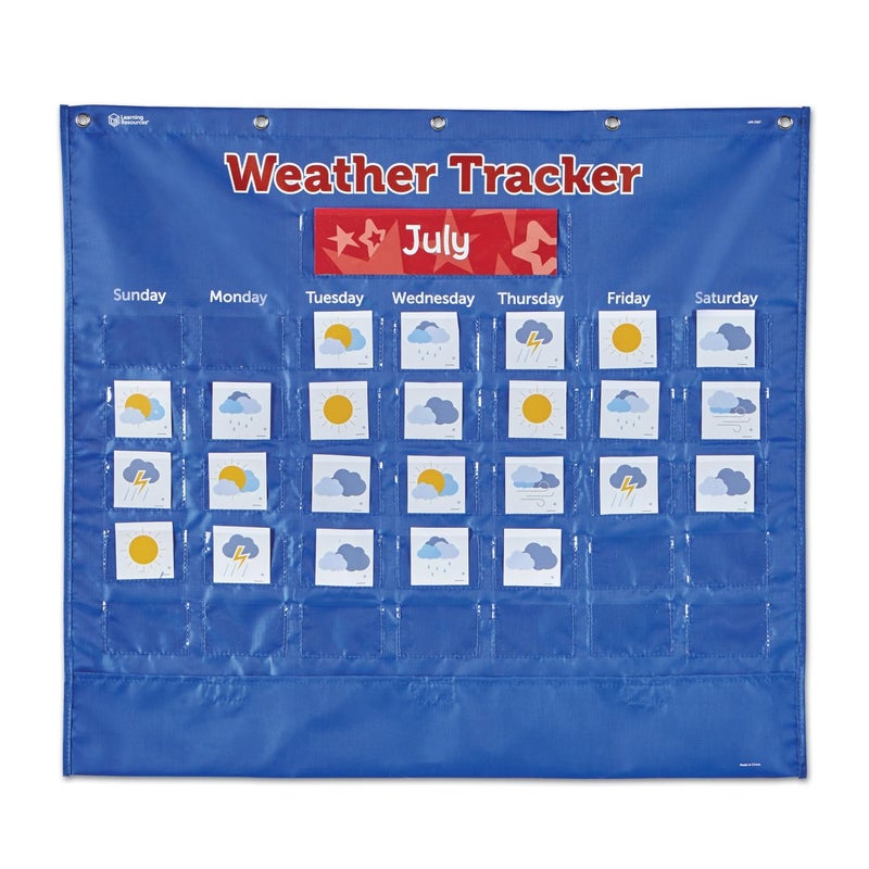 Learning Resources Weather Tracker Pocket Chart - Learning Pocket Chart for Classroom, Classroom Calendar for Kids, Monthly Weather for Kids, Preschool Calendar - Image 5