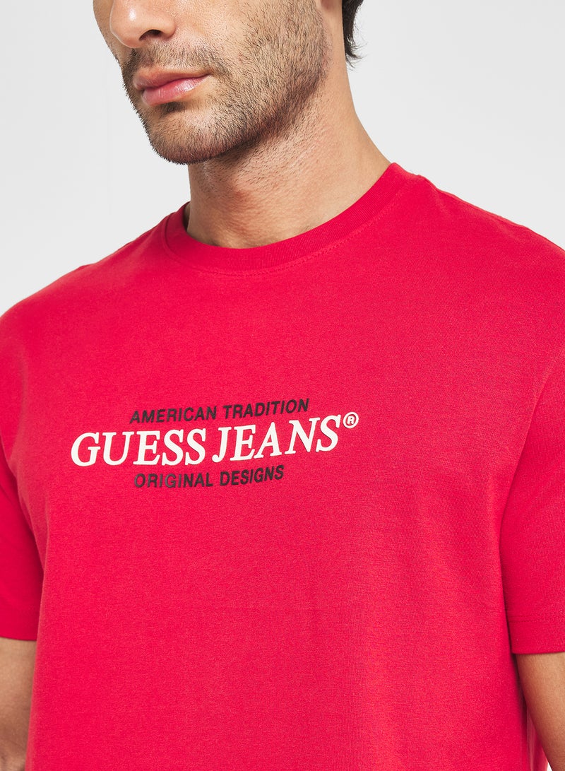 GUESS American Trad Crew Neck T-Shirt - Image 3