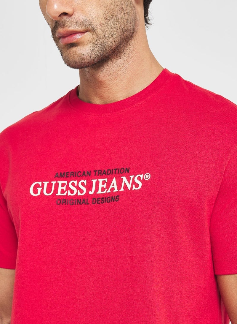GUESS American Trad Crew Neck T-Shirt - Image 3