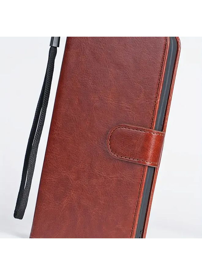 حافظة محفظة سوداء من الجلد الصناعي مع فتحة بطاقة لهاتف Galaxy Z Fold 4 - Image 3