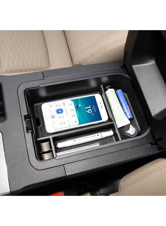 HGWEI Center Console Organizer Compatible with 2024-2026 Toyota Land Cruiser/Land Cruiser 1958 Interior Accessories, Middle Armrest Storage Box Insert Tray Coin Holder (Not Fit with Cool Box) Black - Image 1