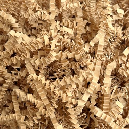 Corlcol 200g(7oz) Crinkle Paper Filler for Gift Baskets Gift Box Paper Shreds Decoration for Birthday, Christmas (Kraft) - Image 1
