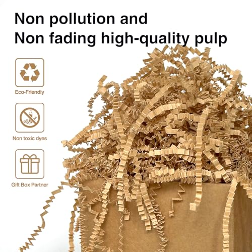 Corlcol 200g(7oz) Crinkle Paper Filler for Gift Baskets Gift Box Paper Shreds Decoration for Birthday, Christmas (Kraft) - Image 3