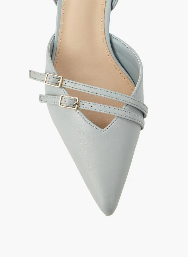 Flora Bella By Shoexpress BLUE Flora Bella Women Buckle Accent Slingback Shoes for Women | Best Price UAE
