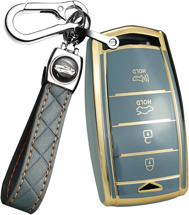 SANRILY Golden-Edge Key Fob Cover for Genesis G70, G80, G90 - Image 3