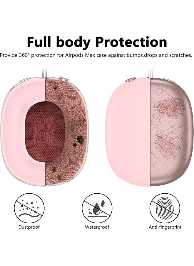 joyzzz - Case Cover For Airpods Max Headphones 3 In 1 Anti Scratch Sweatproof Ear Pad Covers Headband Cover Protector Ear Cups Cover Silicone Soft Protector Accessoriesfor Airpods Max Pink - Image 1