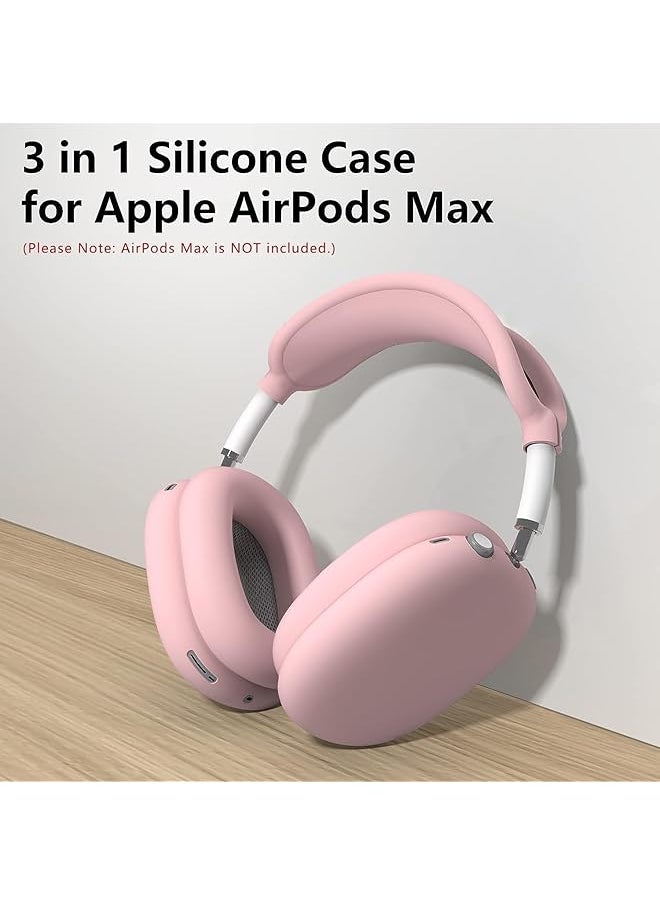 joyzzz - Case Cover For Airpods Max Headphones 3 In 1 Anti Scratch Sweatproof Ear Pad Covers Headband Cover Protector Ear Cups Cover Silicone Soft Protector Accessoriesfor Airpods Max Pink - Image 1