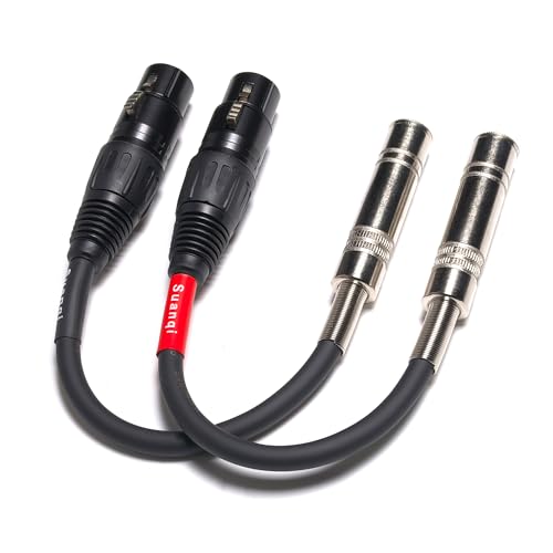 Suanqi 6 inch XLR Female to 1/4 inch TRS Female Adapter Cable, 2 Pack (XLR to TRS) - Image 3