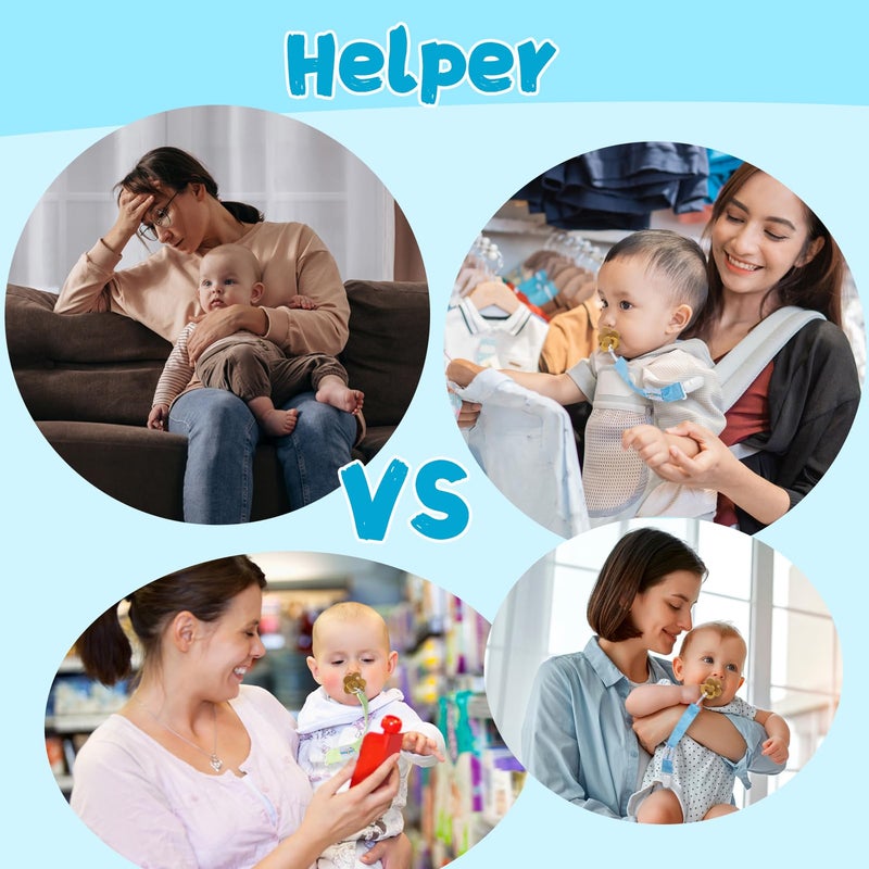 babygoal Ocean Blue Pacifier Clips, 6 Pack Binky Paci Holder Clips Leashes Fits for Most Pacifiers and Binkies 6PS12 - Image 5