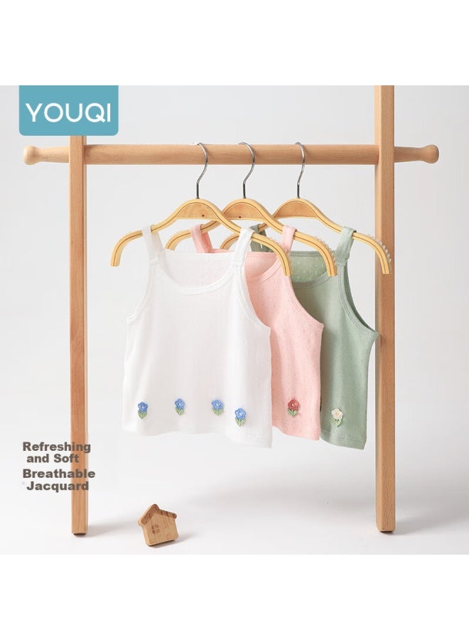 Youqi Yooqi Baby Girl Summer Thin Strap Top Children's Ultra-thin Breathable Sleeveless Vest - Image 2