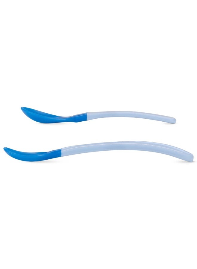 Baboo - Soft-Tip Silicone Weaning Spoons - Blue Haze - +4m - 2pc - Image 1