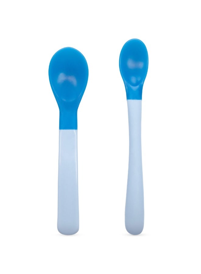 Baboo - Soft-Tip Silicone Weaning Spoons - Blue Haze - +4m - 2pc - Image 2