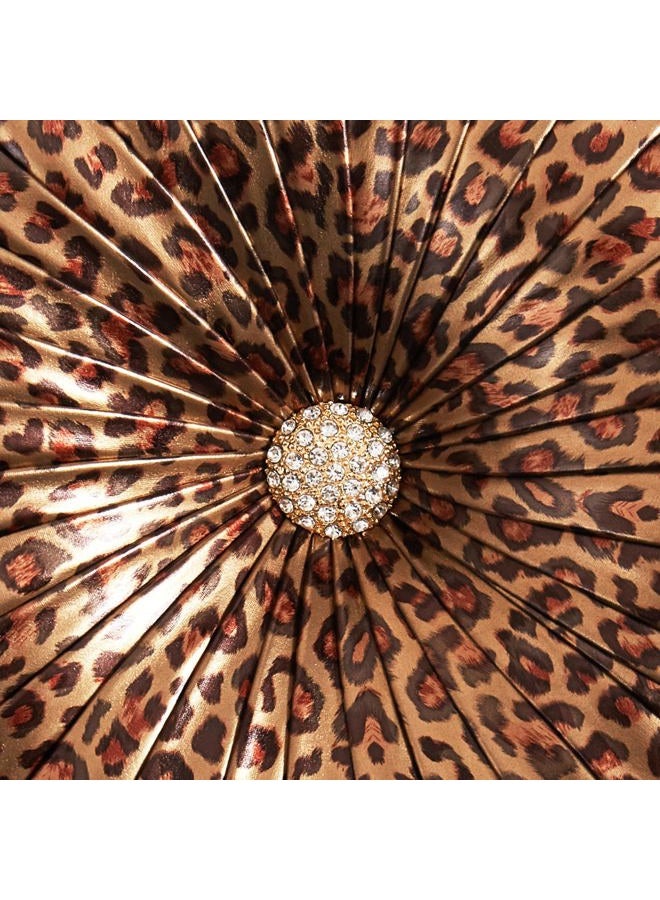EUCIOR Leopard Gold Throw Pillows,Circular Pillow,Pumpkin Pleated Handmade Throw Pillows,Smooth Metallic Leather Decorative Pillows for Home Decor Bedroom Living Room Couch Bed Sofa - Image 2