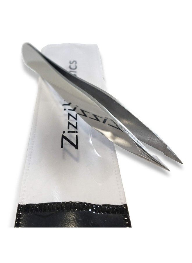 Zizzili Basics - Elite Series Pointed Tweezers Sharp Precision Tips + Surgical Grade Stainless Steel Tweezer For Professional Eyebrow And Facial Hair Removal - Image 1