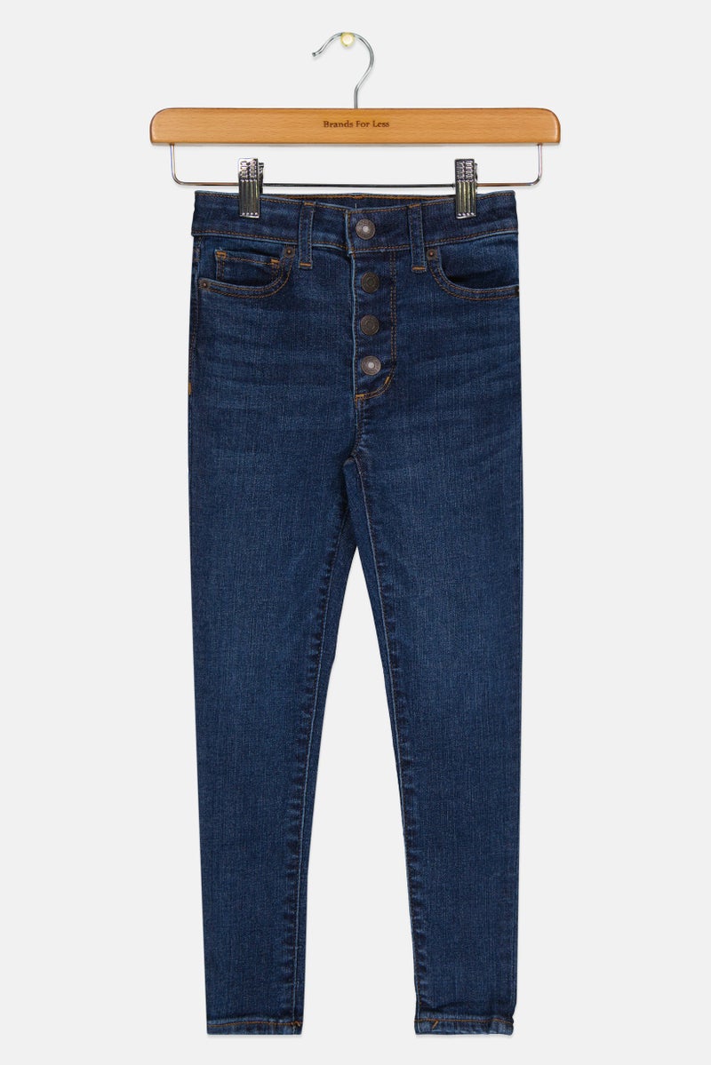 GAP جينز جاجينغ للبنات، عالي الخصر، كاحل، أزرق - Image 1