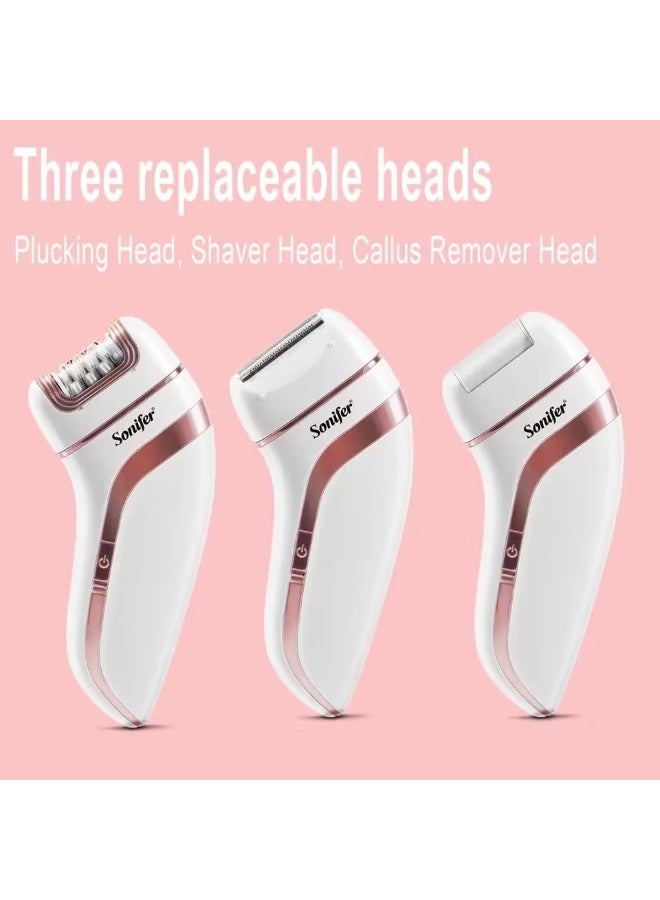 سونفير جهاز سونيفر SF-9551 الاحترافي لإزالة الشعر، قابل لإعادة الشحن عبر منفذ USB، متعدد الوظائف 3 في 1، مناسب للسيدات. - Image 2